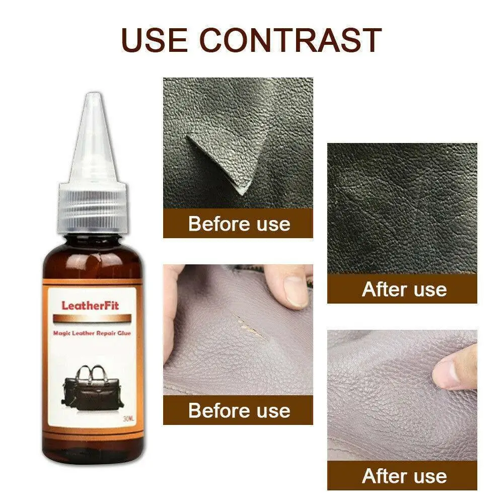 

30ml Car Seat Scratch Repair Glue Black Strong Leather Repair Glue Washable For Leather Bag Belt Sofa Leather Shoes Repair