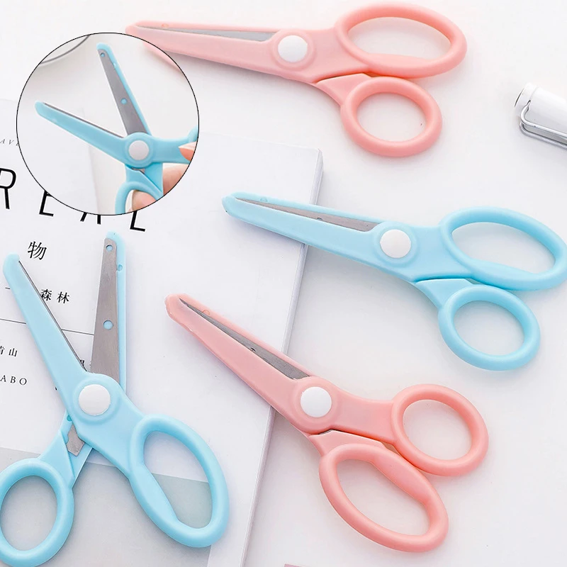 

Creative Children's Safe Hand Scissors. Children's Paper-cut DIY Anti Pinch Small Scissors For Kindergarten Children