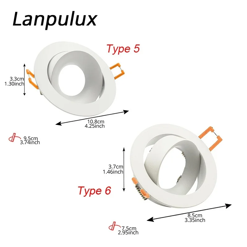 Lanpulux белый утопленный потолочный светильник круглый квадратный MR16 GU5.3 GU10 E27 розетки лампа фитинг рамка высокое качество светильники