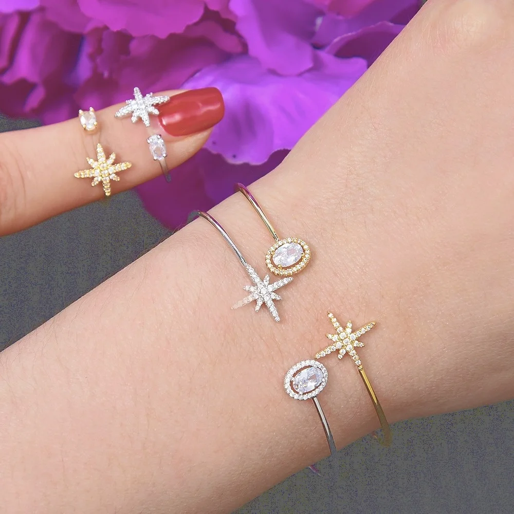 

Модный роскошный сладкий Штабелируемый браслет blachetсвадебный полный кубический циркон набор украшений для женщин вечерние