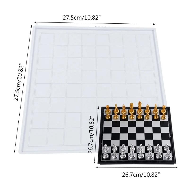 

Crystal Epoxy Resin Mold Chess Board Silicone Mold Set DIY Handmade Crafts Jewelry Making Tool