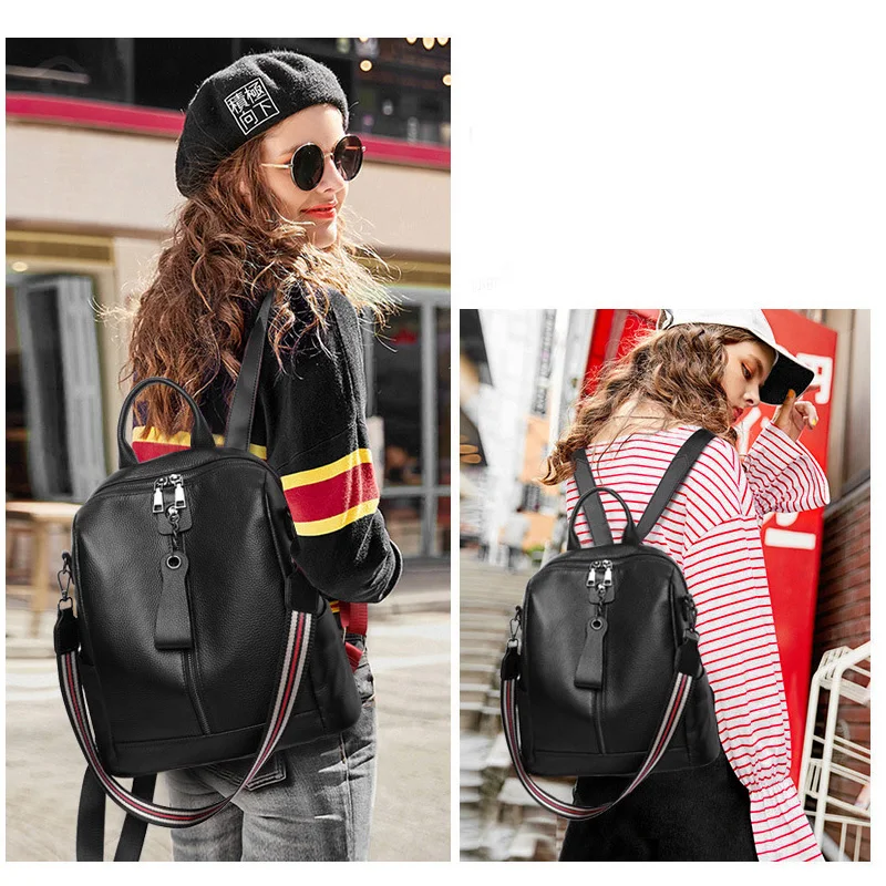 Рюкзак Zency женский из мягкой воловьей кожи уличный ранец для путешествий простая