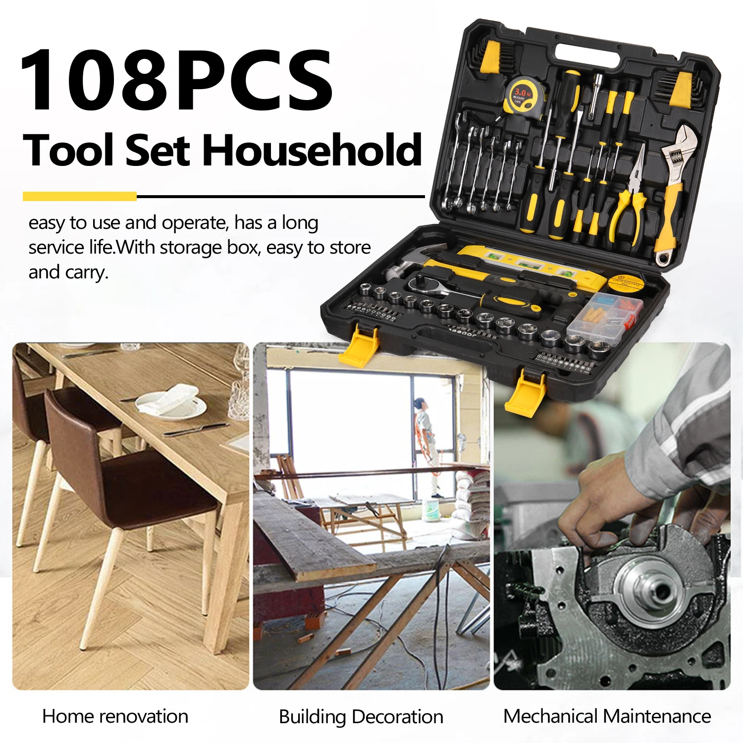 Отвертка 108 шт. набор инструментов бытовое оборудование ручных для ремонта