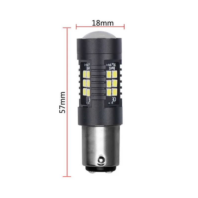 2 pcs/set long-life 50000h 12-24V 21W 1156 1157 LED Reverse Light Bulbs Brake Tail Lights With High Bright 2835 Chips | Автомобили и