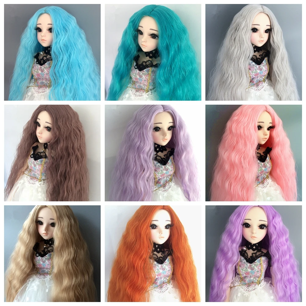 

1/3 1/4 1/6 1/8 высокотемпературный длинный кудрявый парик для волос Bjd маленький волнистый парик SD для куклы BJD Бесплатная доставка