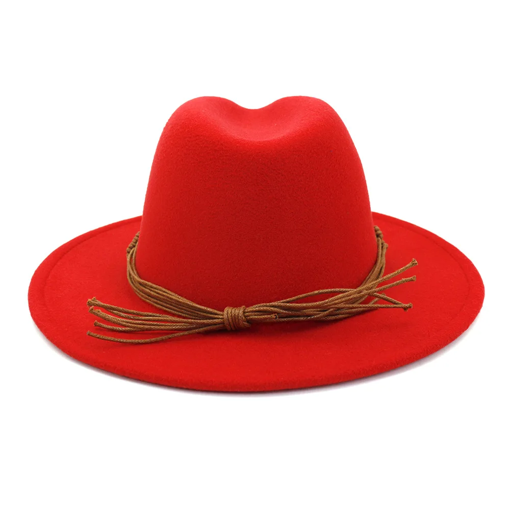 Женская шерстяная шляпа HanXi Fedoras модная фетровая с плоским краем крученая шапка |