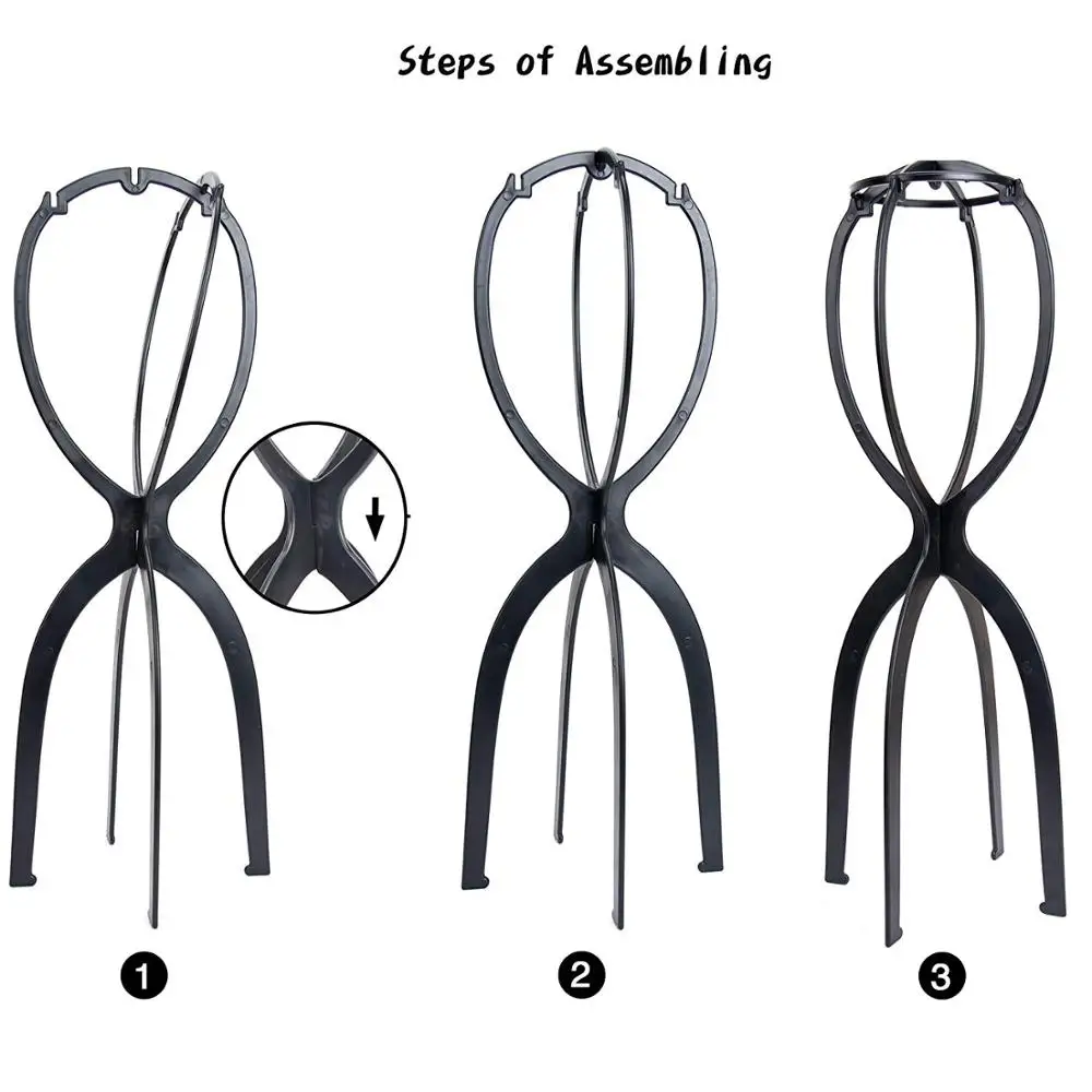 (2 шт.) Очень высокая упакованная портативная пластиковая подставка для париков