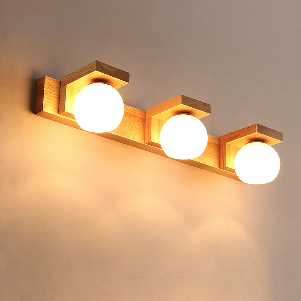 Современный японский зеркальный передний настенный светильник из цельного