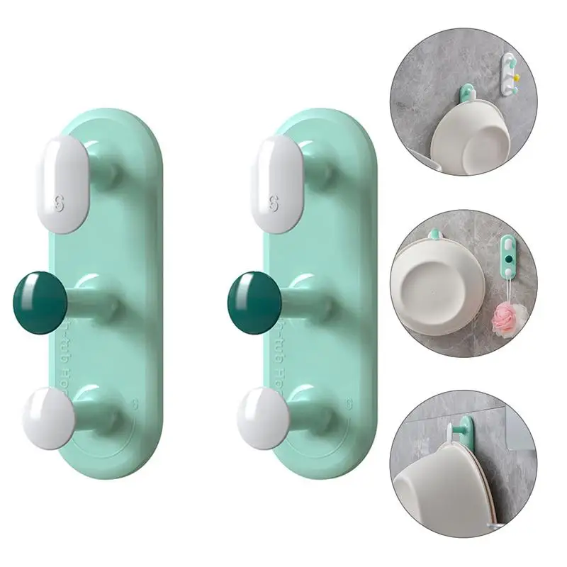 

2pcs Punch-free Hook Toilet Storage Hook Bathroom Washbasin Hook for Home