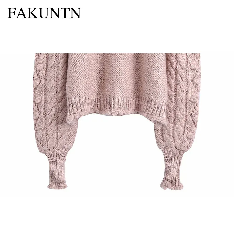 

Pink Cardigan Women Sweater Female 2021 Spring Clothing New Lantern Sleeve Top Woman Sweaters Knitted Cardigan For Women Jacket