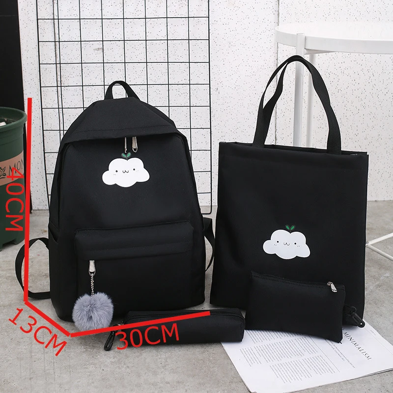 Женские школьные сумки 4 шт./компл. холст Облако водонепроницаемый рюкзак для