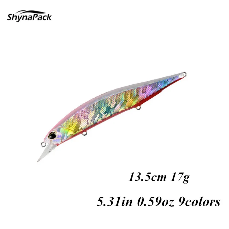 

1Pcs Big Minnow Fishing Lure 13.5cm 17g Floating Wobbler Crankbait Trolling Artificial Hard Bait Pesca Sea Fishing Tackle