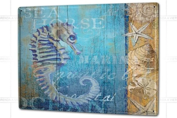 

Retro wall decoration home decoration Tin Sign Fun Seahorse Coffee Bar Decoration Home Decor