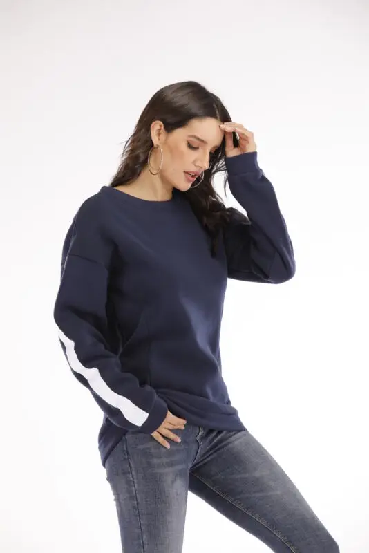 Женский Пушистый свитер джемпер однотонный свитшот с длинным рукавом пуловер