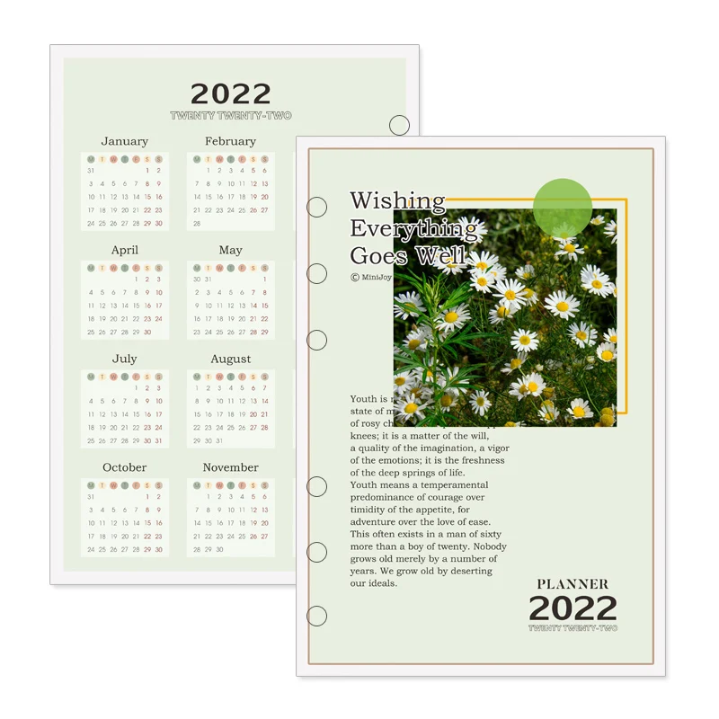 

Fromthenon Cute 2021 2022 Year Calendar Index Divider for 6 Ring Binder Planner Agenda Organizer Notebook Accessories Stationery