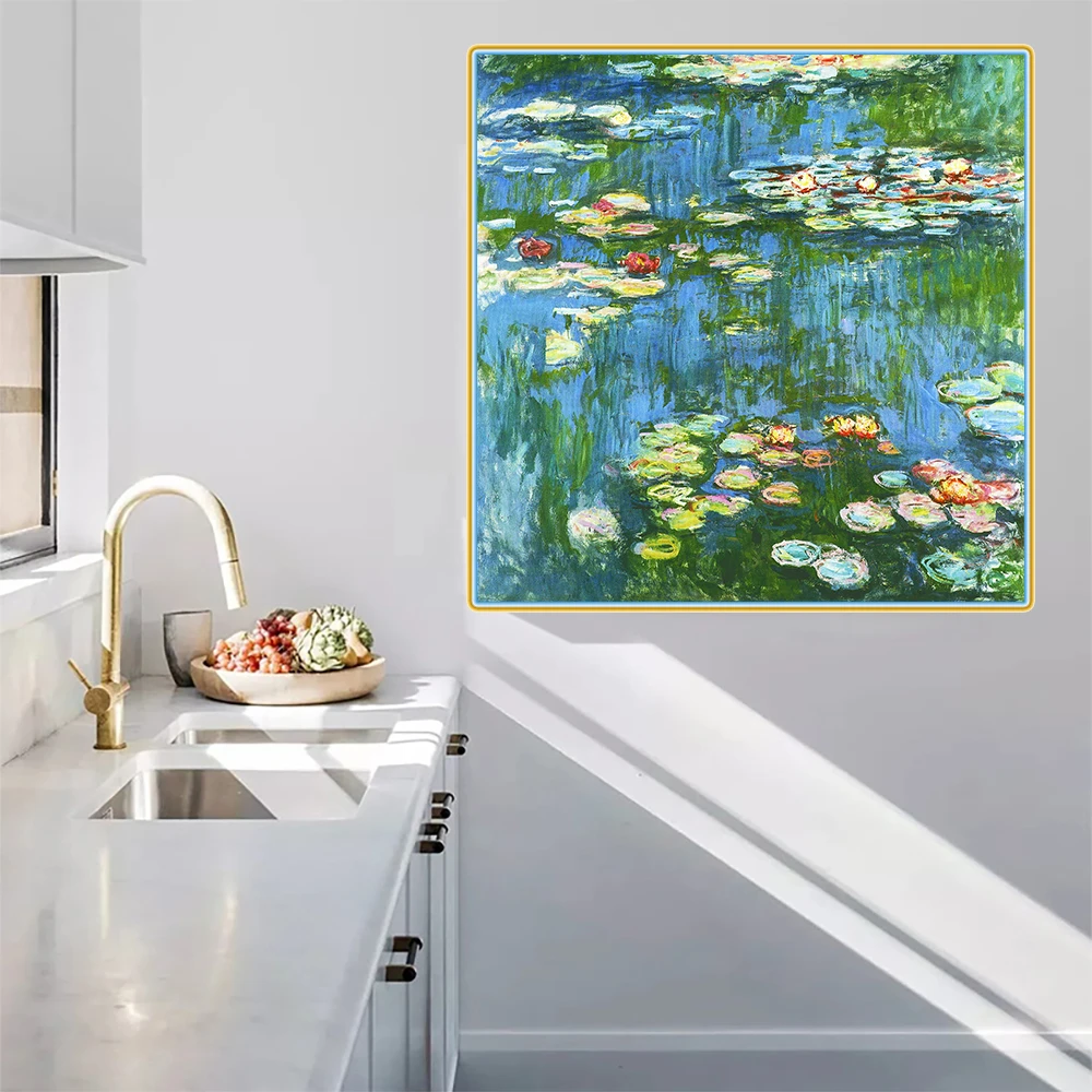 

Citon Claude Monet《Water Lilies, 1916》Canvas Art Oil Painting Artwork Picture Modern Wall Decor Home Living room Decoration