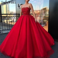 janevini luxury princess long red quinceanera dresses ball gown strapless beading backless puffy tulle sweet 16 dress plus size