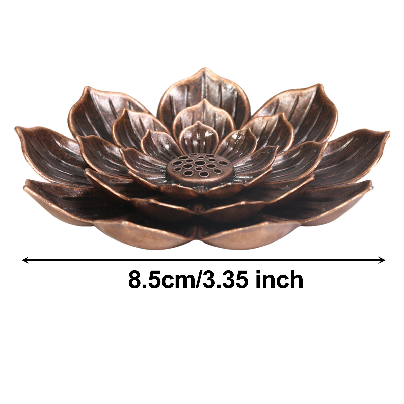 

Lotus Shape Incense Burner Stick Holder Buddhism Sandalwood Coil Alloy Tray Temples Yoga Studios Ornament Home Decoration