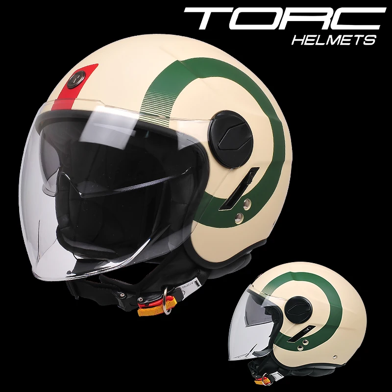 2019 Новый TORC T595 мотоциклетный Ретро шлем 3/4 гоночный с двойными линзами|Шлемы| |