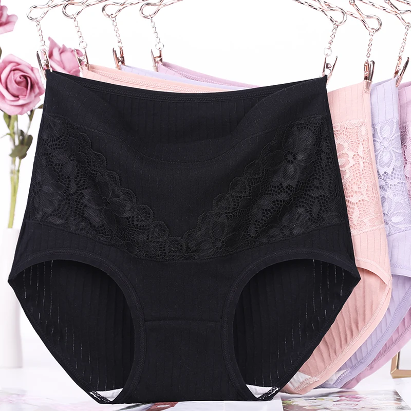 

XL~6XL Women's Underwear Plus Size Panties For Women Cotton Briefs Lace Underpants Lingerie Antibacterial Female Intimates