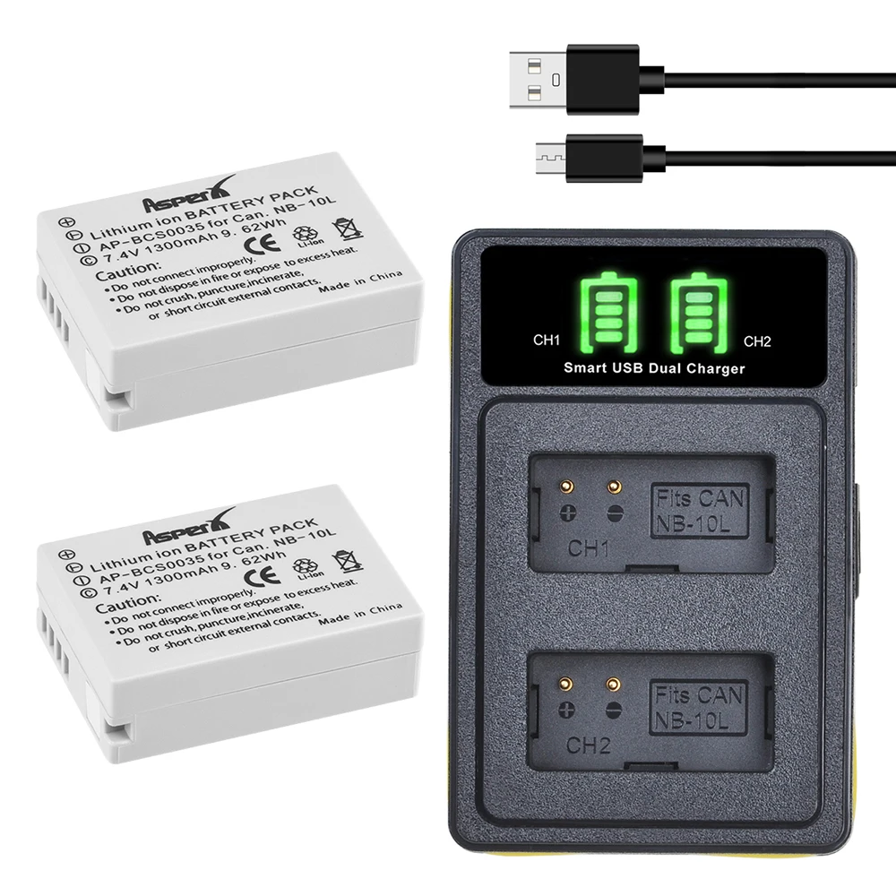 2 шт. аккумуляторы для Canon G1X G15 G16 SX40HS SX50HS SX60HS SX40 SX50 SX60 HS 10 л + светодиодный USB