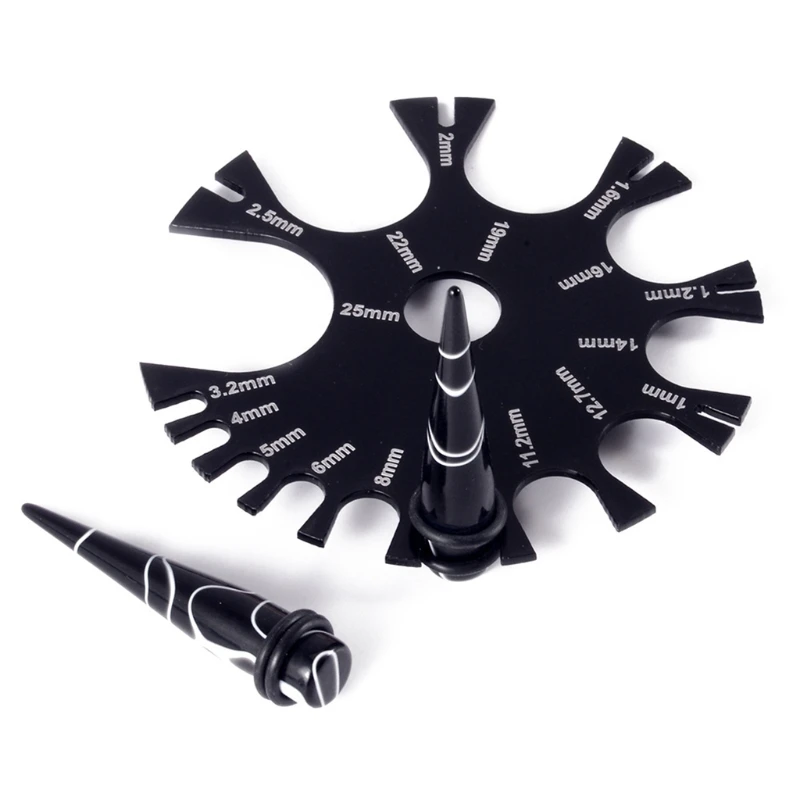 

Профессиональные измерительные колеса высокого качества Акриловые Длинные для использования черные ювелирные изделия-пирсинг Калибр диа...