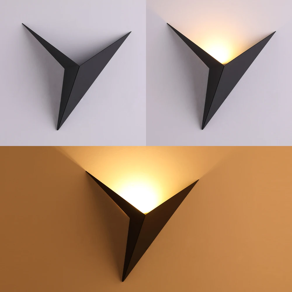 Minimalist Triangle Shape LED Wall Lamps Modern 3W AC85-265V Simple Lighting Nordic Style Indoor Living Room Light | Лампы и освещение