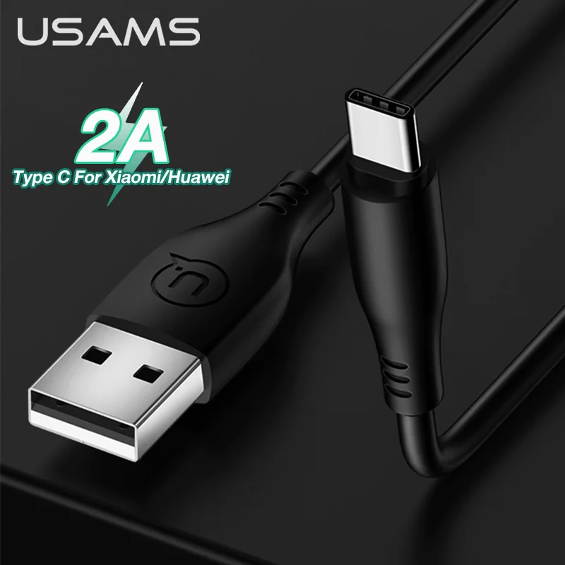 

USAMS 2A USB Type C Cable Fast Charging Wire for Huawei Xiaomi iPhone Lightning USB C Data Cable For iPhone 13 12 11 Pro Max