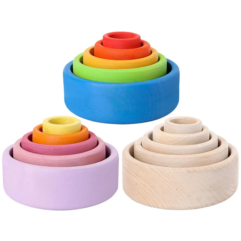 

Rainbow Stacked Cup Building Blocks Sturdy Colorful Educational Toys for Early Education Developing Problem Solving Ability
