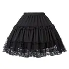 Юбка женская в готическом стиле, Нижняя юбка из кринолина, винтажная юбка с эластичным поясом, 2 петли, с оборками, черная Свободная юбка