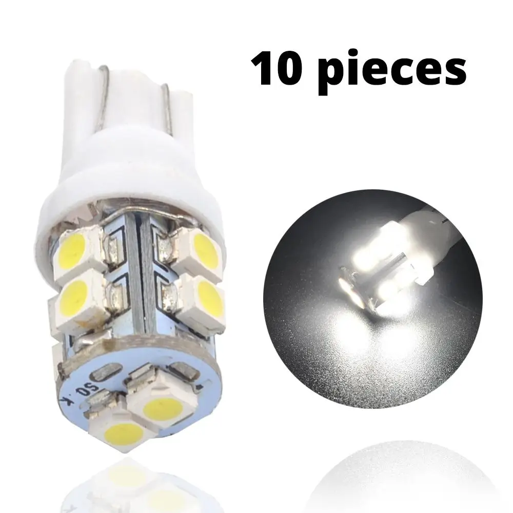 Внешнее освещение T10 W5W 2 шт. 1210 3528 белый 10led 10Smd 168 194 | Автомобили и мотоциклы