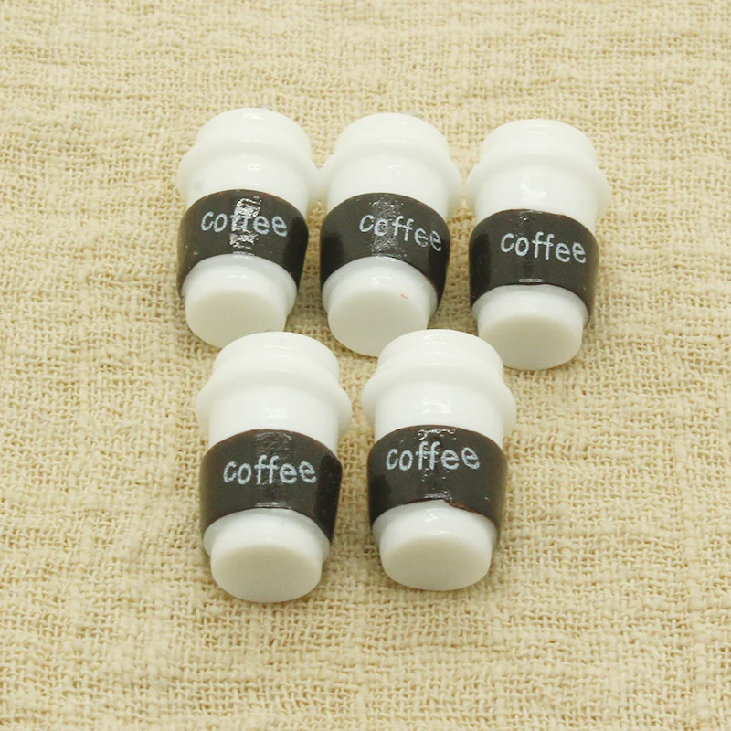 10pcs Simulation Mini Coffee Cup Bottle Charms Funny DIY Crafts Earring Keychain Pendants Accessory Resin Jewelry Make Supplies - купить по