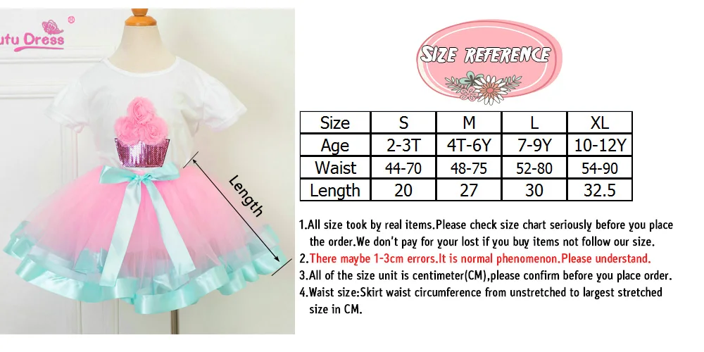 Комплект одежды с пачкой на день рождения футболка розовая синяя гофрированная