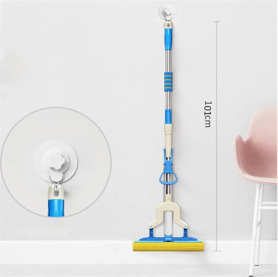 

Glue Cotton Mop Sponge Mop Twist The Water Mop Microfibre Nozzle Flat Rotated Spray Self-squeezing without hand washing