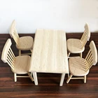 112 Миниатюрные аксессуары для кукольного домика, набор мини-деревянных стульев для стола, модель мебели, игрушка для украшения кукольного дома ob11