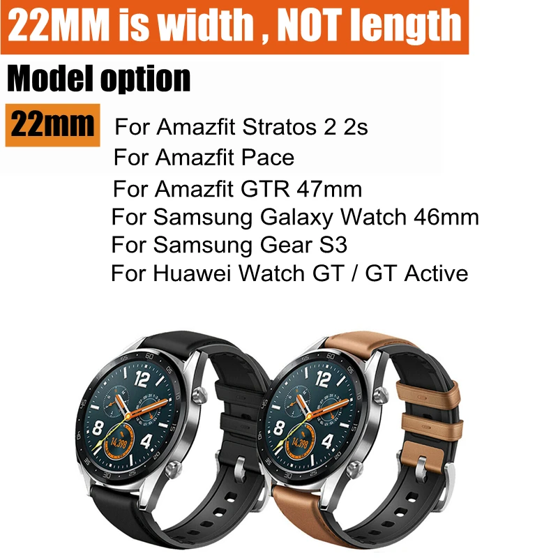 YUEDAER топ из искусственной кожи ремешок для Xiaomi Amazfit GTR 47 47 мм Stratos 2 3 Pace ремешок для huawei Watch GT 2 GT2 ремешок для часов
