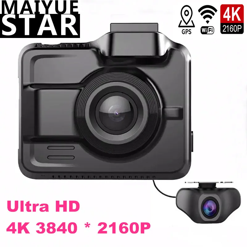 Maiyue star true 4K Ultra HD 3840*2160p двойная камера объектива Автомобильный видеорегистратор