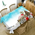 Рождественская Декоративная скатерть в скандинавском стиле, водонепроницаемая маслостойкая прямоугольная искусственная поверхность для кухонного стола