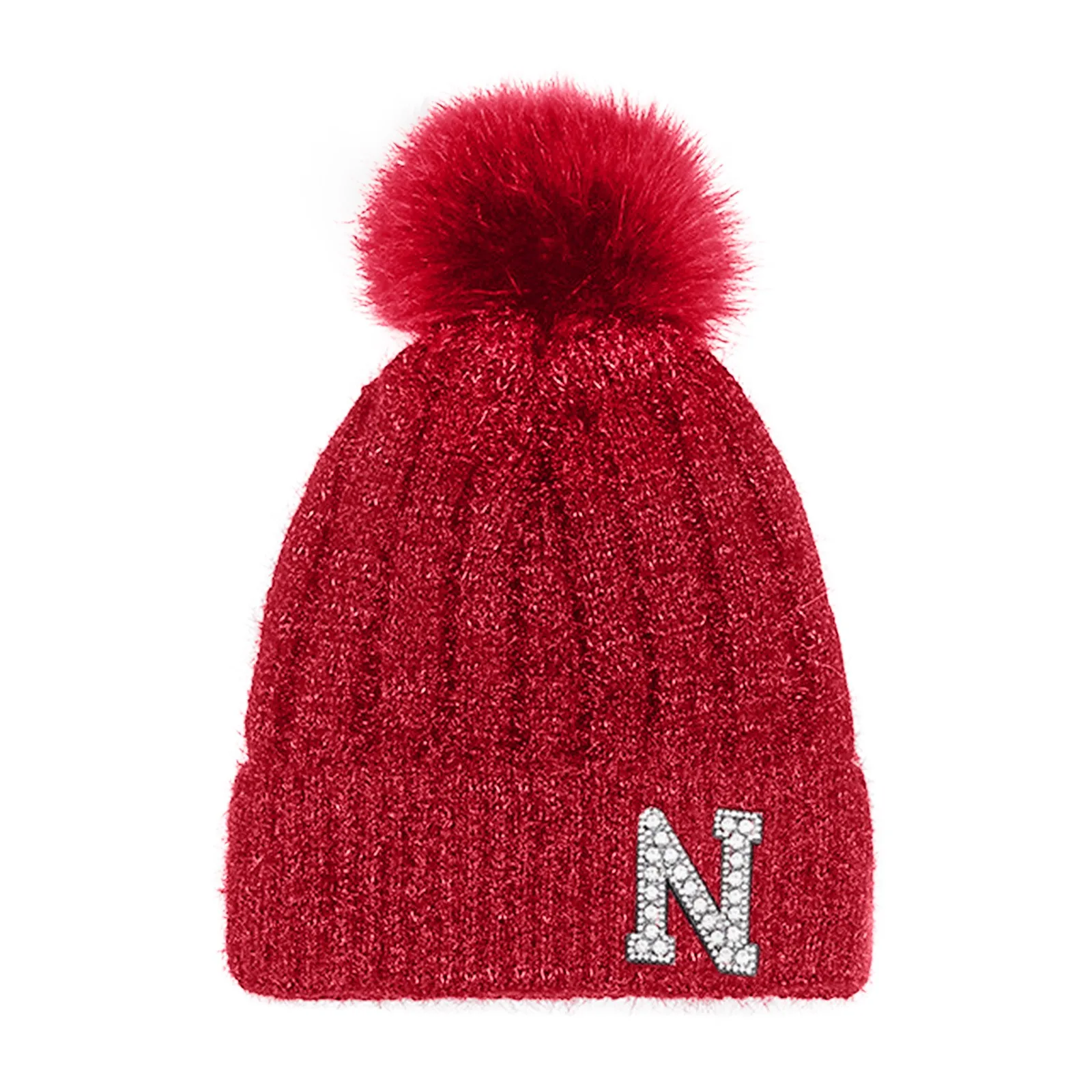 Осенне-зимние вязаные шерстяные шапки для женщин модные с помпоном меховая шапка