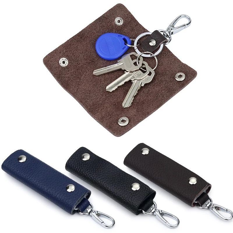 

Сумка для ключей из натуральной кожи унисекс, многофункциональный брелок для ключей из воловьей кожи, чехол для ключей в ретро стиле, аксесс...
