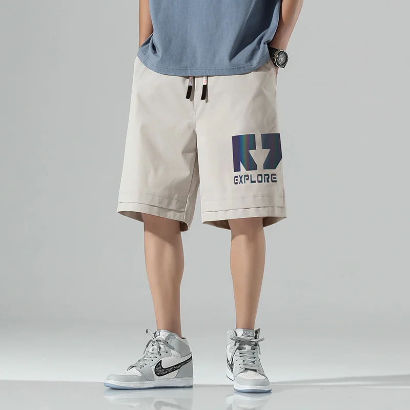 Светоотражающие мужские шорты Z042 летние спортивные Модные бермуды с графическим