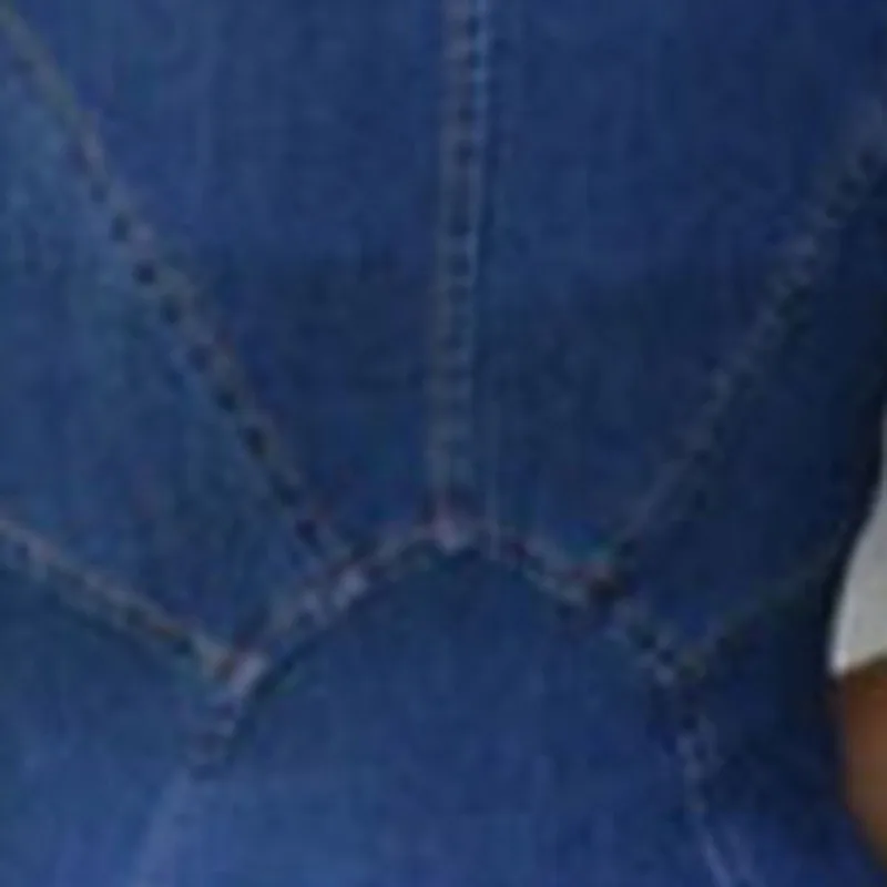 Женское джинсовое платье без рукавов синее облегающее из денима на молнии с