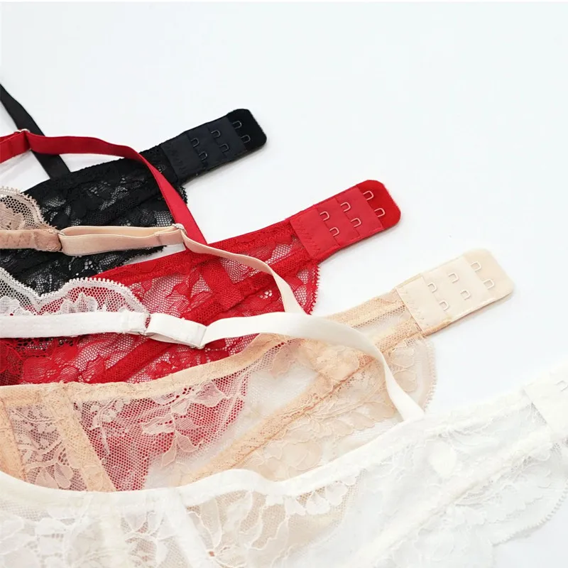 

Hjwsfdcai Ultra-Thin Bra Sexy Strappy Lace Lingerie Ladies Bra Women's Plus Size Bra Transparent Lace Women Bra No Pad Wireless