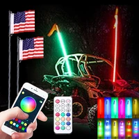 for can atv utv rzr polaris offroad pick up truck spiral rgb led whip light with spring base apprf remote control lighted whips