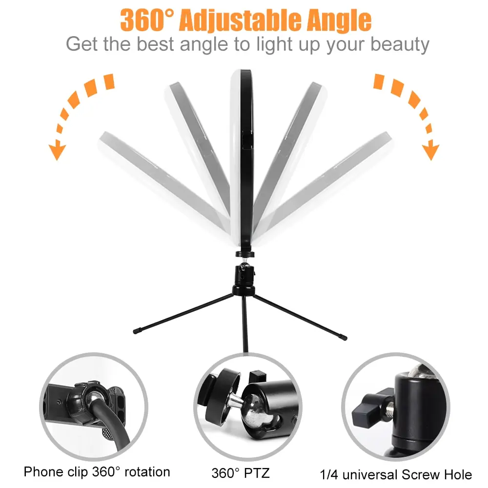 USB Selfie светодиодный кольцевой флэш-светильник портативная лампа для селфи