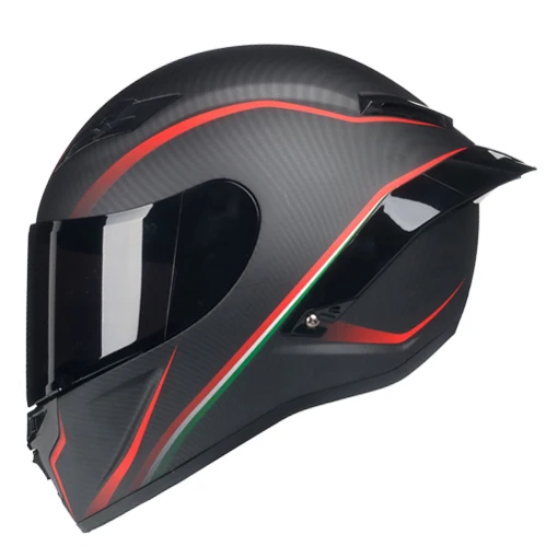 Matte.Black Карбоновая печать мотоциклетный шлем полное лицо точка Fmvss No.218certified Capacete Moto Cascos Para Moto Devil Horns Racing - Цвет: Matte.Black