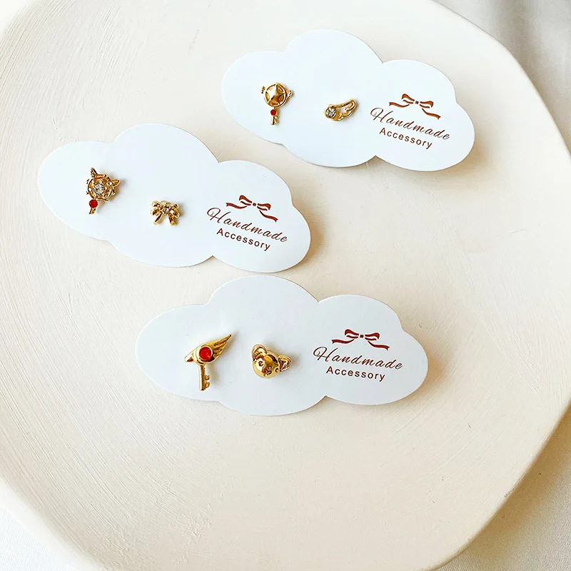 Серьги гвоздики в виде крыльев и звезд блестящие стразы медведя птицы для