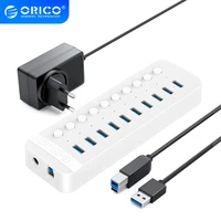 orico 7101316 abs industrial usb hub usb 3 0 splitter high speed adapter with 12v power adapter for pc computer accessories