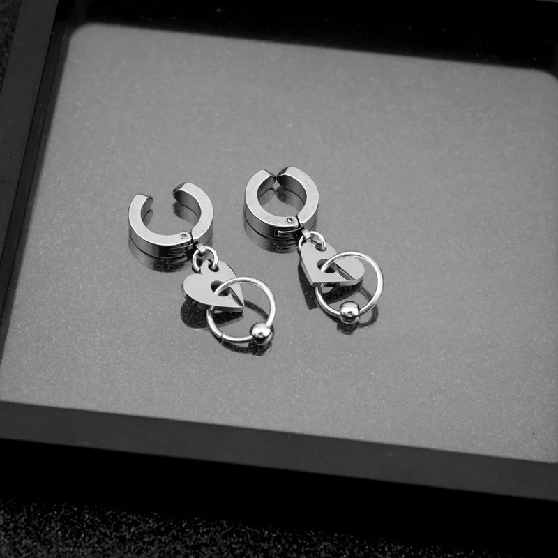 Модные клипсы из нержавеющей стали для женщин серьги 2021 модная подвеска в форме