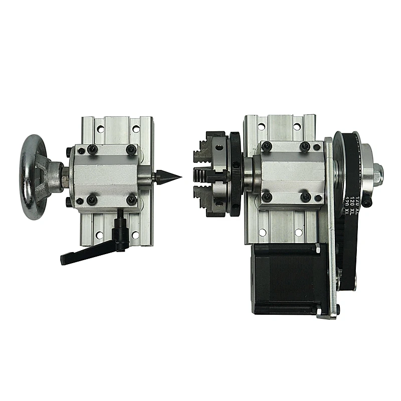 Center Height 55MM CNC 4th Axis Rotary 65MM 3 Jaw Chuck + Tailstock TB6600 Stepper Motor Driver | Инструменты